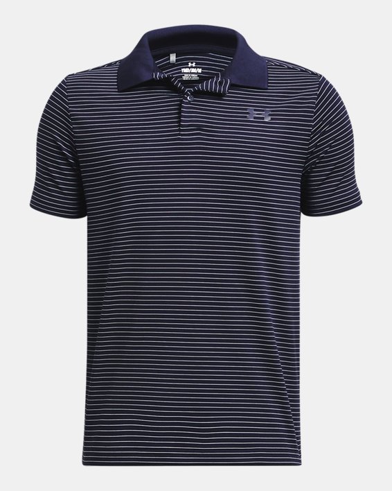 Boys' UA Matchplay Stripe Polo in Blue image number 0